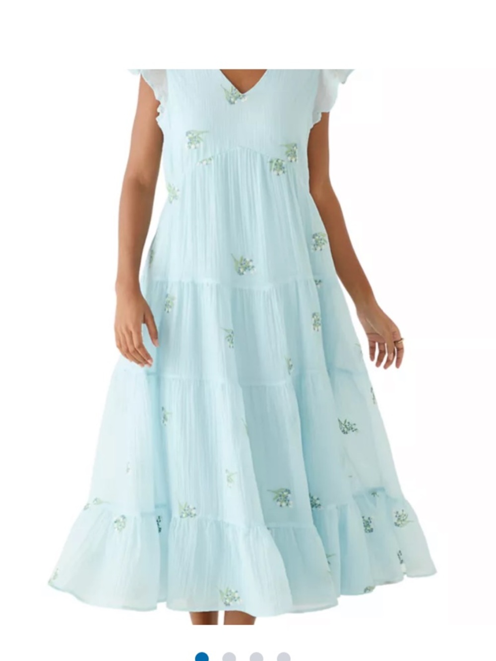 Wonderly Light Blue Floral Tiered Maxi Dress